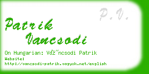 patrik vancsodi business card